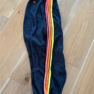 Aviator Nation navy Joggers with Multicolor Stripes